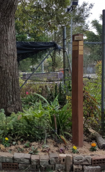 The pole at the end of our garden, where we remember those who have passed away.